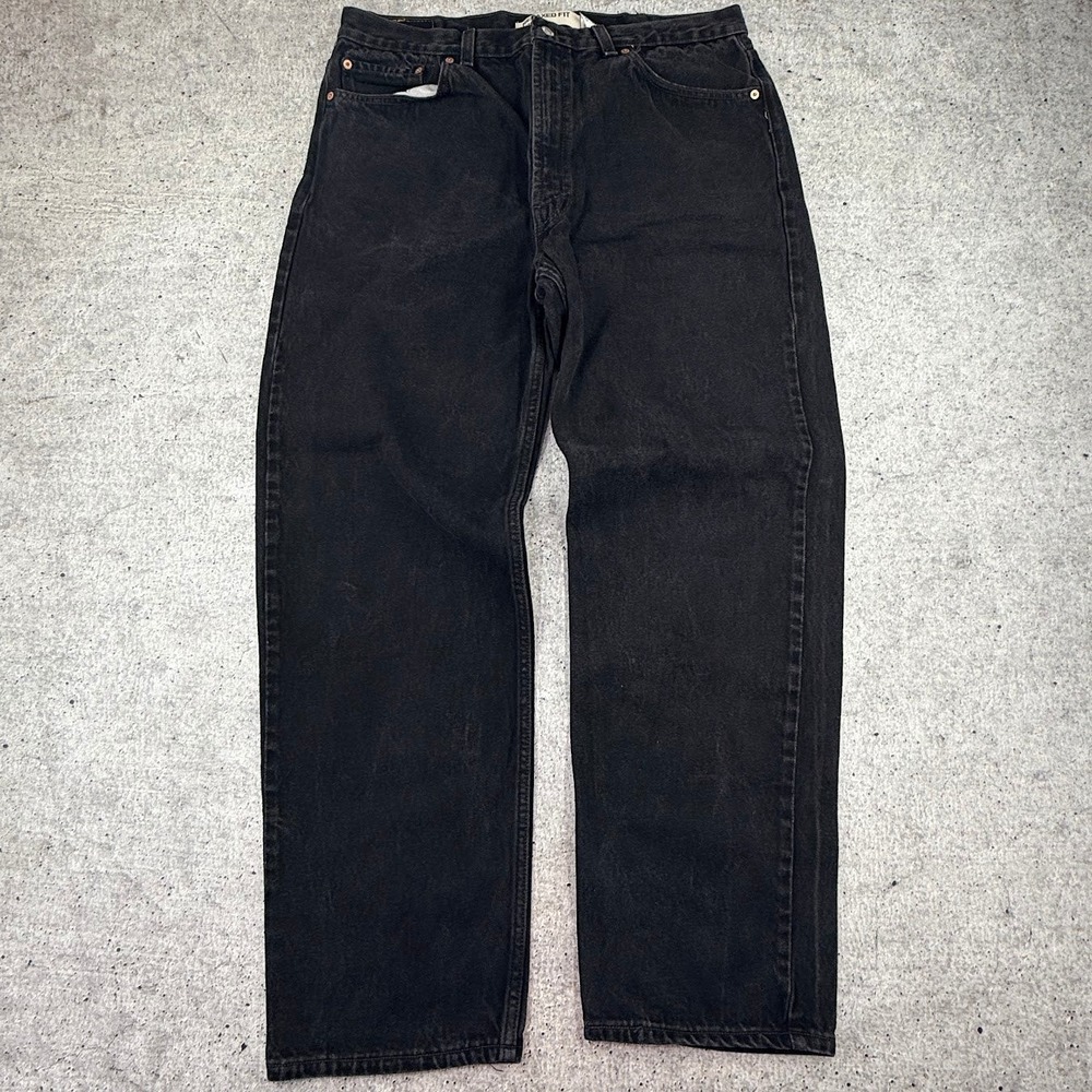 Levis 550 Relaxed Fit 100% Cotton Black Wash Jeans Mens 40x32 (38x32) Zip Fly